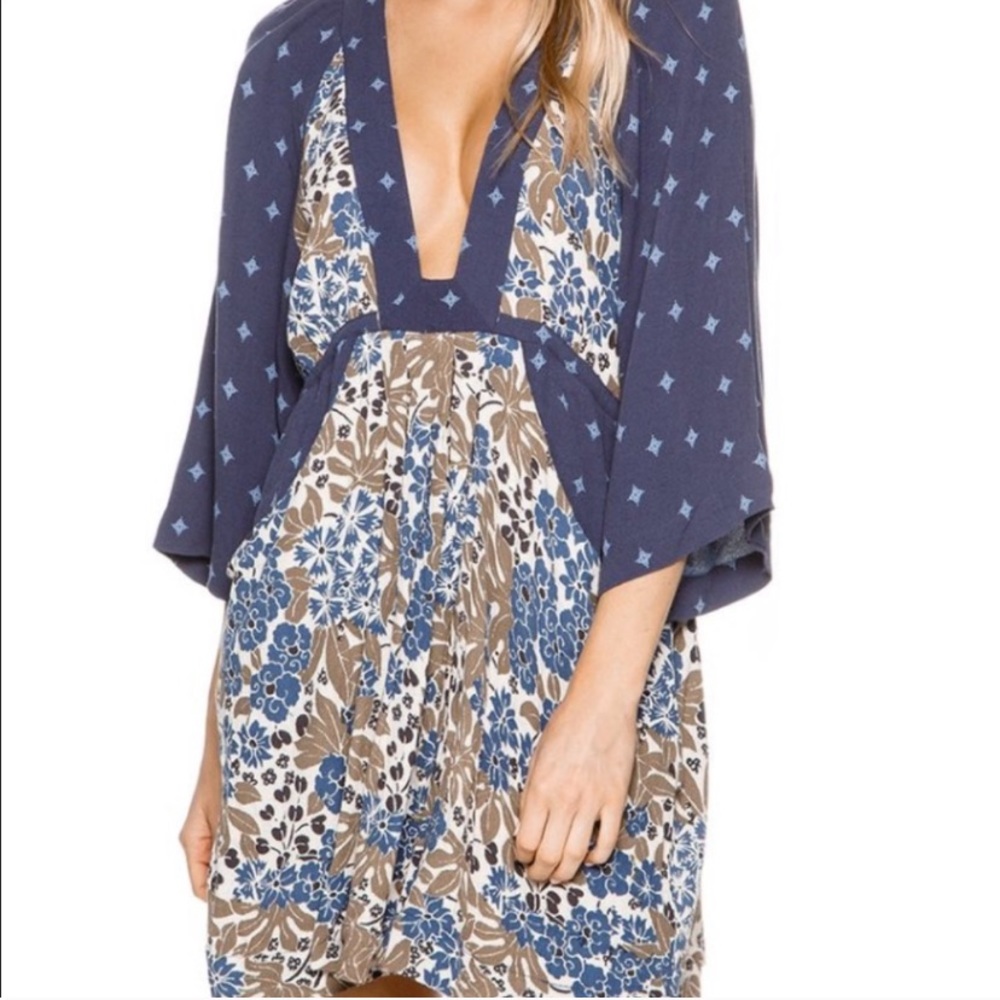 Free People boho three quarter sleeved dress